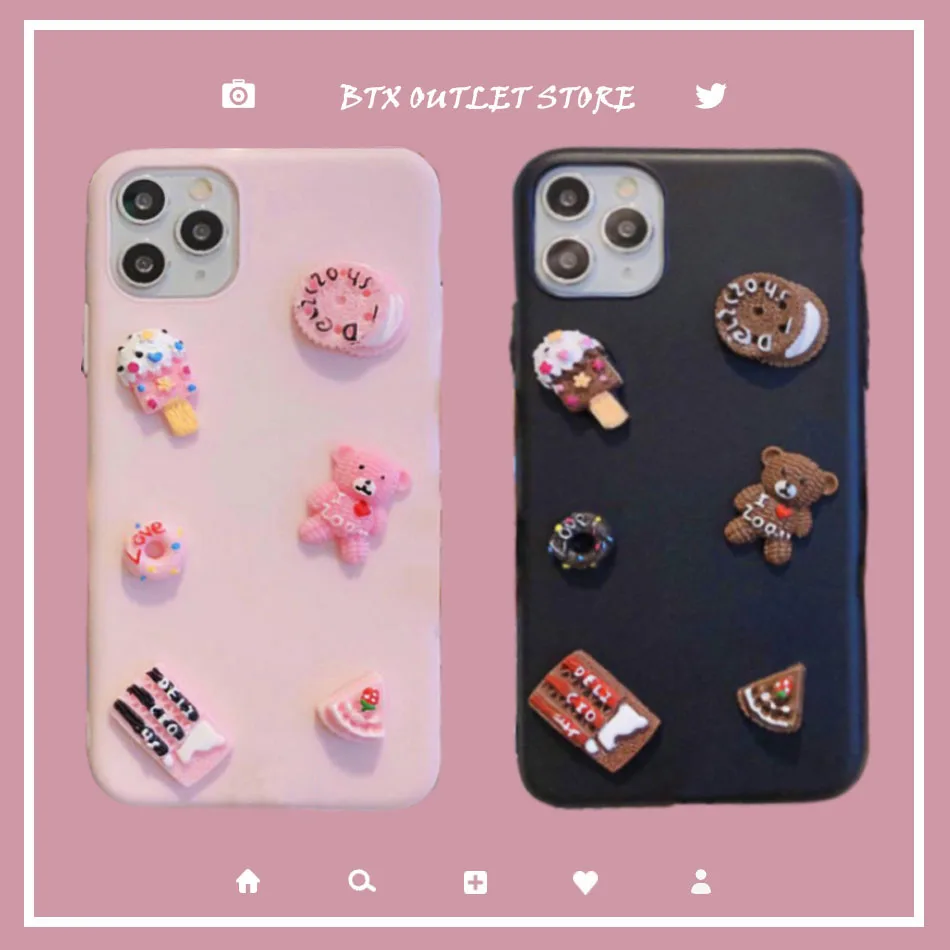 Для iPhone 11 Pro Max XR XS 3D мультфильм милый Медведь DIY конфеты чехол для 7 6s 5 8 Plus SE 2020
