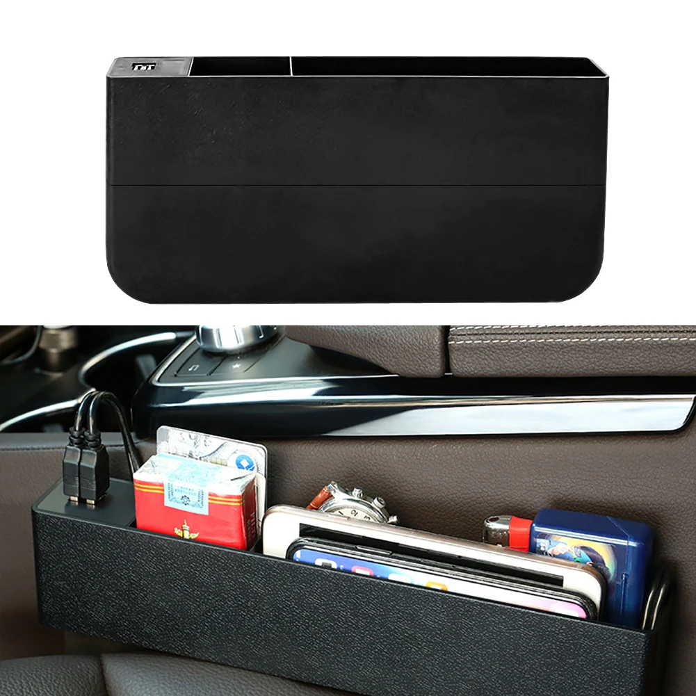 

Car Seat Storage Box Chargeable Multi-functional Glove Box Car Mounted Gap Suitable for Most Cars Easy Installation