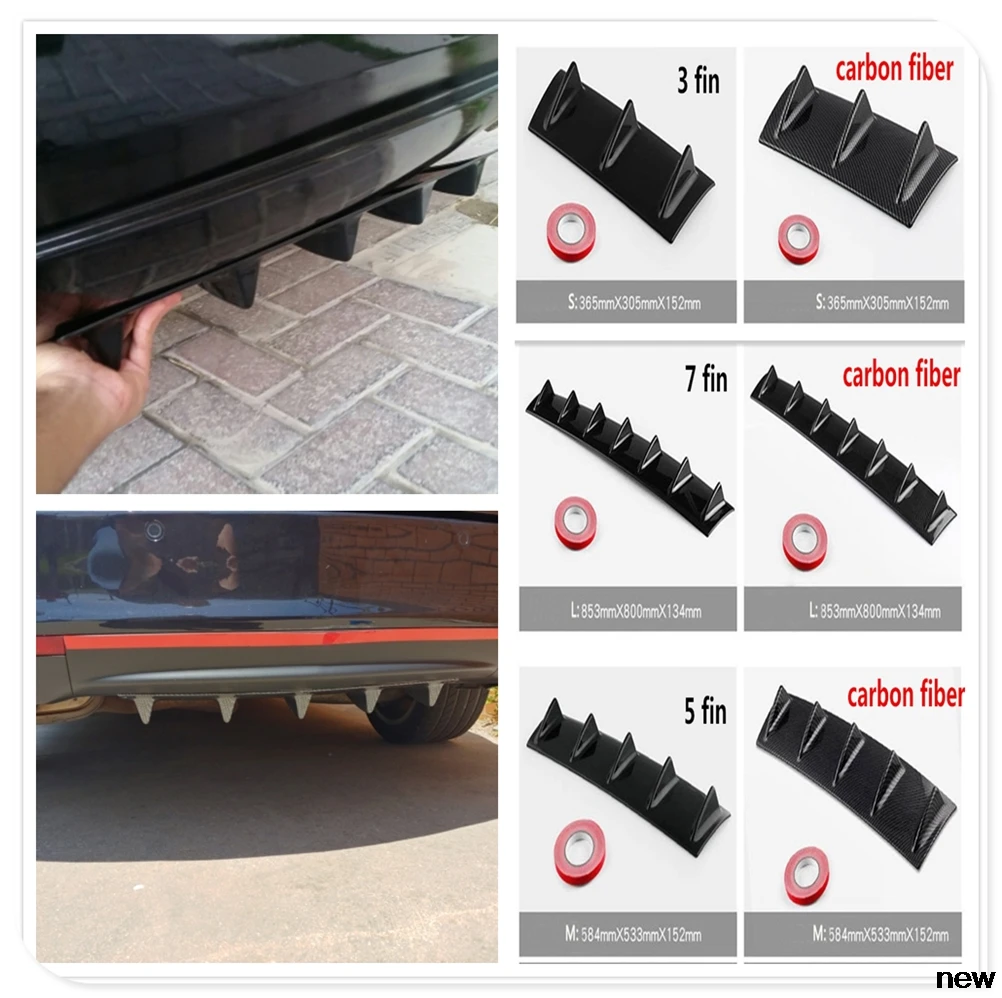 car Rear Bumper Lip Diffuser Fin Shark for BMW 330e M235i Compact 520d 518d 428i 530d 130i E60 E36 F30 335is Peugeot 207 | Автомобили и