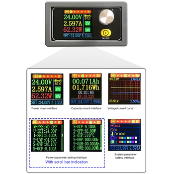 

DC 9V 12V 24V 36V 5A Converter Adjustable Regulator Power Supply Universal Variable Voltage Digital Display Current Color Screen