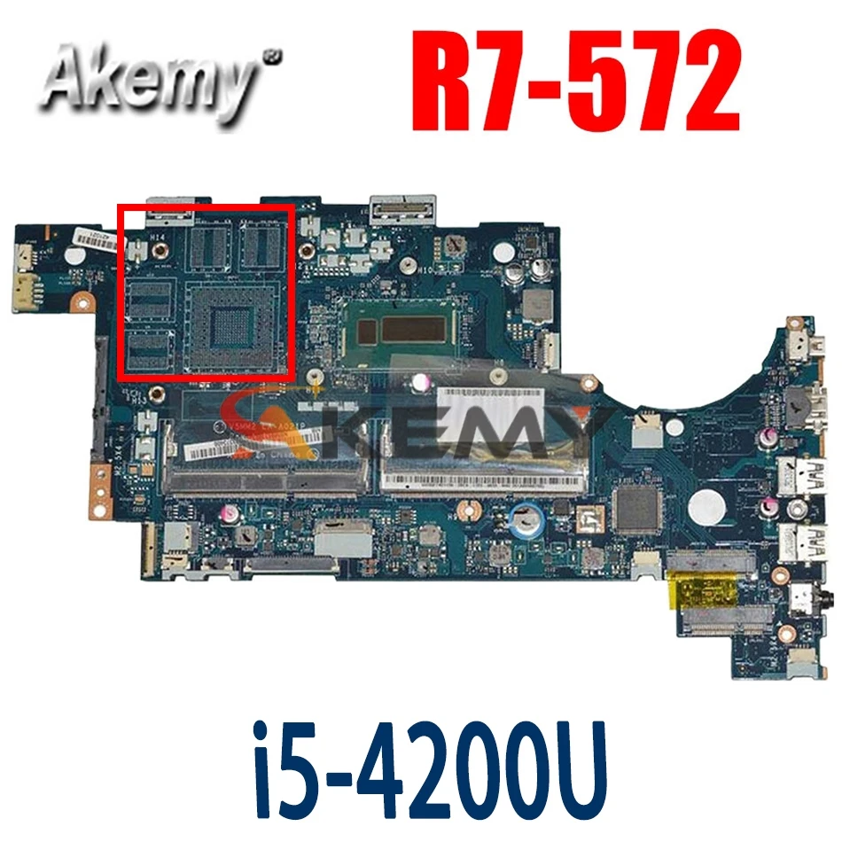 Материнская плата для ноутбука Akemy ACER Aspire R7-572 Intel Core i5-4200U системная LA-A021P SR170 DDR3 |