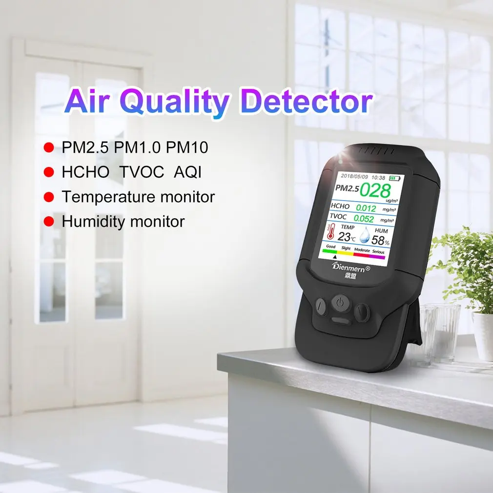 PM2.5/HCHO/TVOC монитор температуры и влажности AQI анализ качества воздуха тестер детектор газа измерительный инструмент счетчик смога распродажа