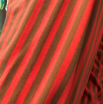 

100x150 stripe brown orange Lycra/Knitted Cartoon Stretch/Knit Fabric For Patchwork Cloth/Telas/Tissu Sewing Child baby Clothing