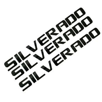 

3Pcs Black SILVERADO Rear Door Badge for Chevy Nameplate Liftgate Letters Emblem