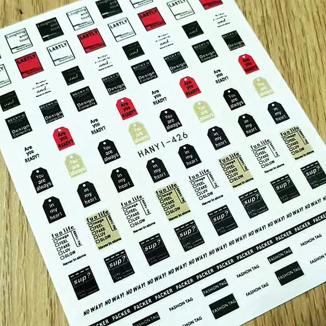 Newest MG505-02 lable design nail stickers 3d Japan Korea style nail decals self-adhesive DIY nail decoration tools hanyi 426