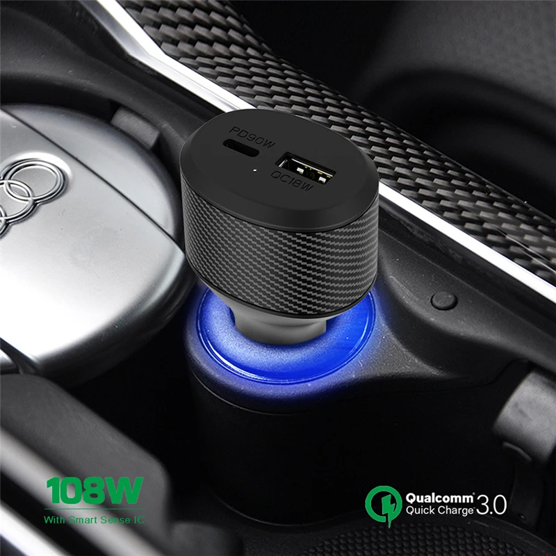 car lighter usb 108W USB PD QC3.0 Car Fast Charging Adapter For MacBook Air iPhone 13 Pro Max 12 SAMSUNG XIAOMI Dell HP Nintendo Switch Laptop samsung usb c car charger