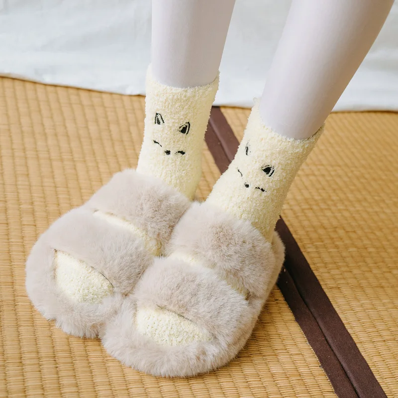 

Womens Socks Harajuku Kawaii Japanese Korean Style High Quality Women Winter Warm Thick Cute Ankle Socks Lolita Women Socks