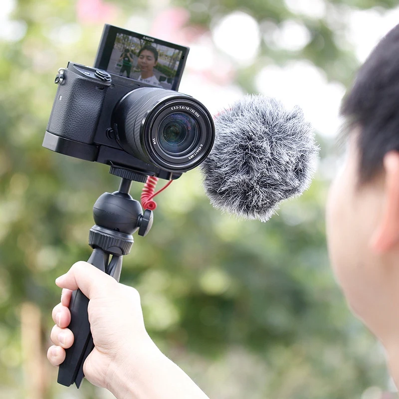 R006 для sony A6400 Vlog Quick Release L Plate вертикальный кронштейн держатель рукоятка, с холодным башмаком для микрофона штатив