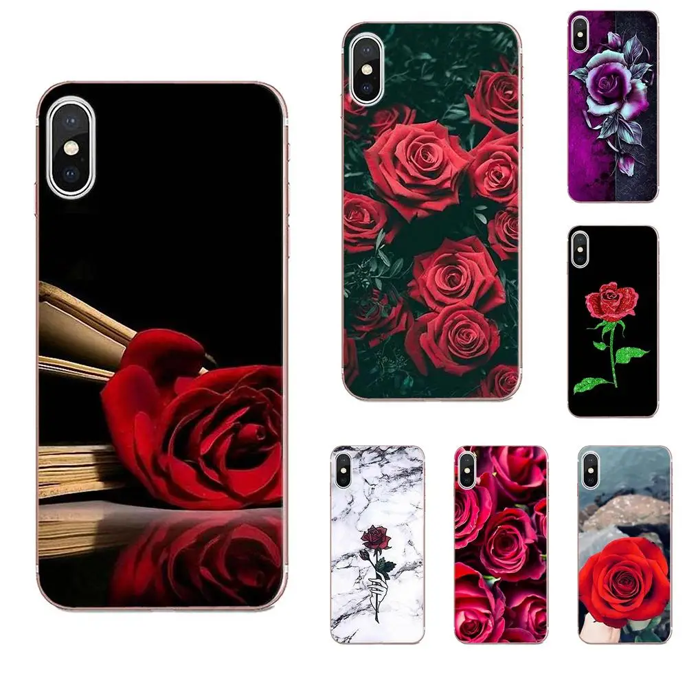Мягкие чехлы из ТПУ с красивыми красными розами и цветами для Galaxy J1 J2 J3 J330 J4 J5 J6 J7