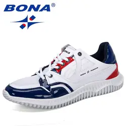 BONA/Новинка 2019 года; дизайнерская мужская обувь; удобная Уличная Повседневная мужская обувь на шнуровке; кроссовки на подкладе; Мужская