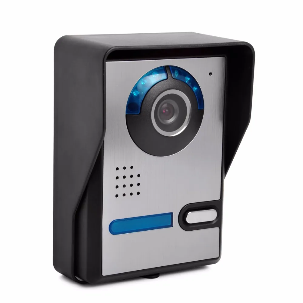 7 inch TFT LCD Video Door Phone Visual Video Intercom Speakerphone Intercom System +2 Monitor +1 Waterproof Outdoor IR Camera