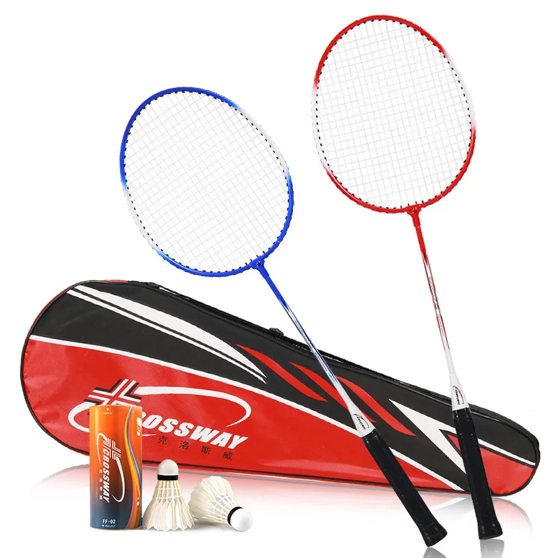 2PCS titanium metal badminton racket set Fitness outdoor training kit