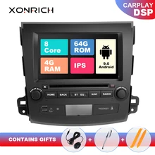 Ips DSP 4G 64G 2 Din Android 9,0 автомобильный мультимедийный плеер для Mitsubishi Outlander 2007-2011авторадио gps Navi DVD стереосистема стерео