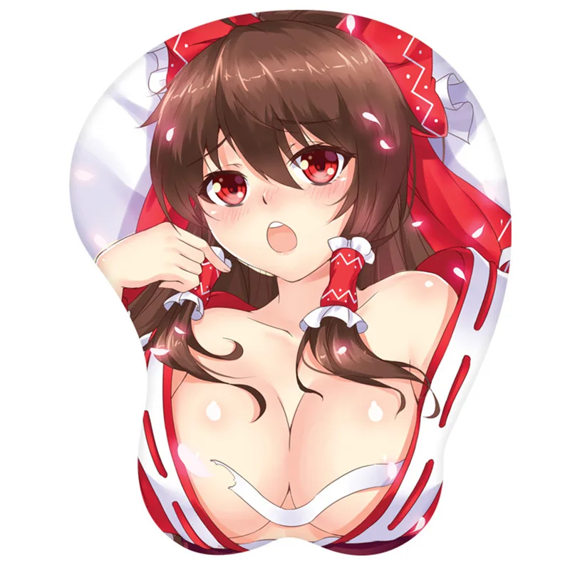 

Touhou Project Shrine Maiden Hakurei Reimu Cosplay Cute Wrist Rest silicon Mouse Pad Mat 3D Mousepad