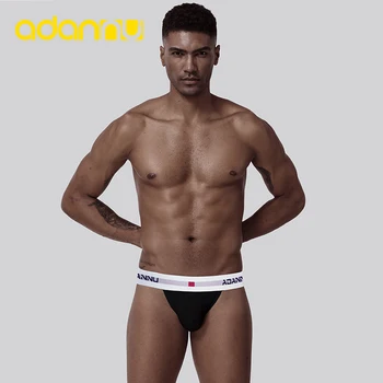 

ADANNU Men Underwear Sexy Gay Jockstrap Cotton U Pouch Breathable Comfortable Underpants Men Thong Cueca Tanga Gay Underwear