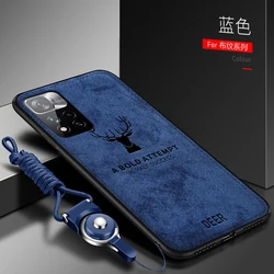 Premium Soft Silicone & Hard Fabric Slim Protective Back Cover - Deer Design for Xiaomi Redmi 10 and 10 Prime (Blue)