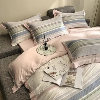 

Import 60 Austria Lenzing Tencel Four-piece Set Quilt Cover Summer Bare Sleeping Silky American-Style Light Luxury Bedding Artic
