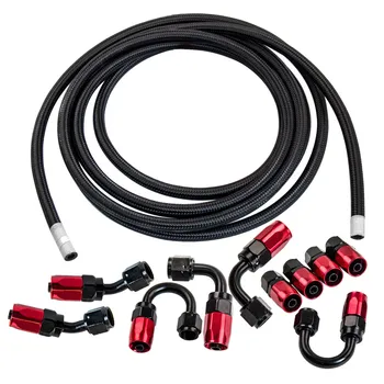 

-6AN 16.4FT AN6 Braided Gas/Fuel/Oil Line Hose Hose End Fitting Fuel Line Kit