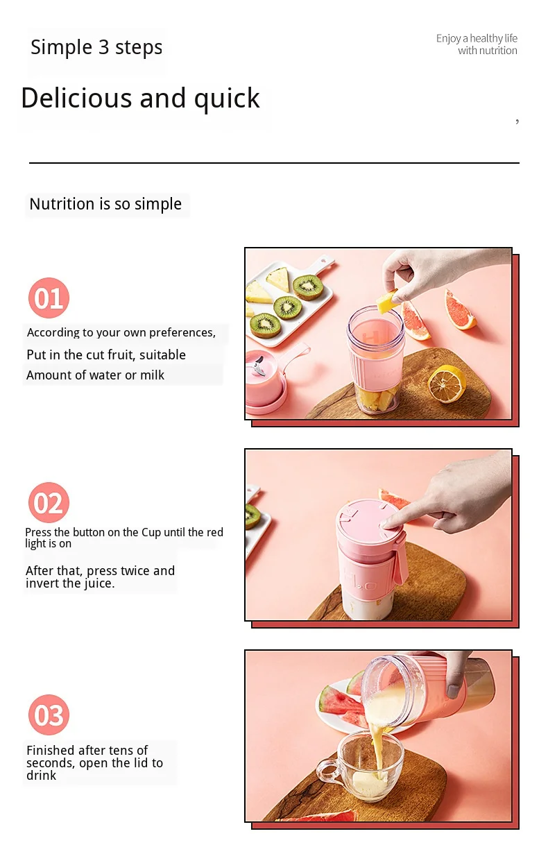 portable blender usb mixer electric juicer machine smoothie blender mini food processor personal blender cup juice blenders