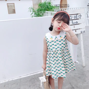 

2020 summer new girl's cherry cotton dress Korean style dress supports shipping XIAO LU MAO
