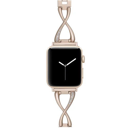 gold Ремешок для наручных часов Apple Watch, ремешок 42 мм, 38 мм, версия Diamond 316 Нержавеющая сталь наручных часов Iwatch серии 4/3/2 браслет 44 мм 40 мм браслет ремешок Пояс - Цвет ремешка: gold