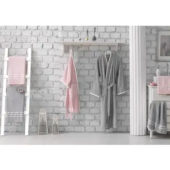 

Sude Bamboo Bathrobe Set Powder Gray