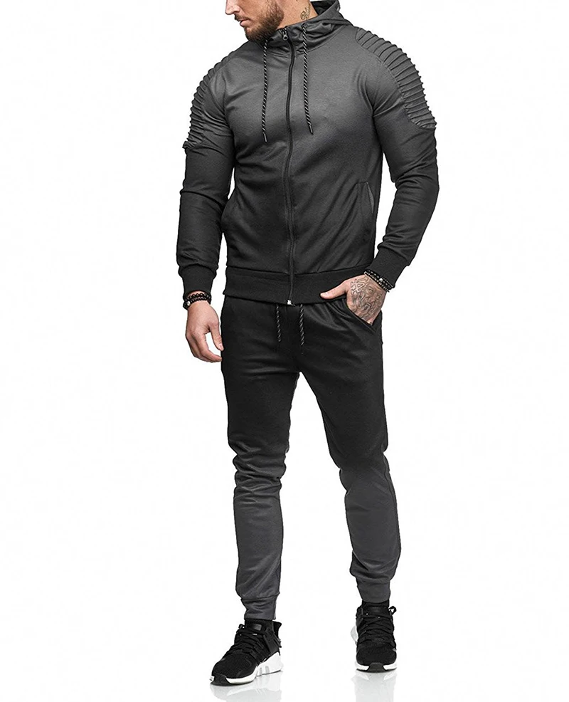 Толстовки+ брюки, комплекты из 2 предметов, Masculino, комплекты из двух предметов, Hombre, с капюшоном, мужской спортивный костюм, Лоскутная демисезонная уличная одежда MOOWNUC