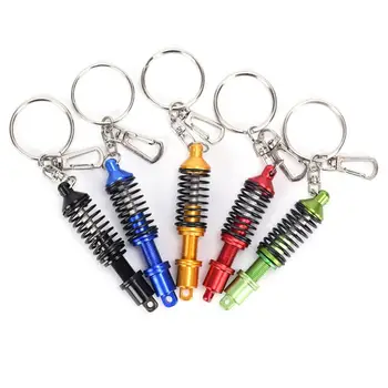 

5 Colors Car Modified Spring Shock Key Chain Absorber Shock Absorber Model Key Chain Simple Spring Car Key Chain Accessories