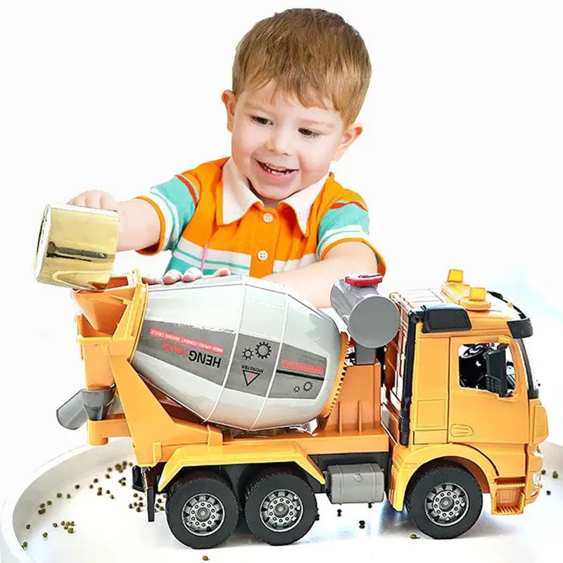 

Oversized simulation cement mixer truck toy vehicle inertia model concrete engineering tank truck dump truck for kids gift