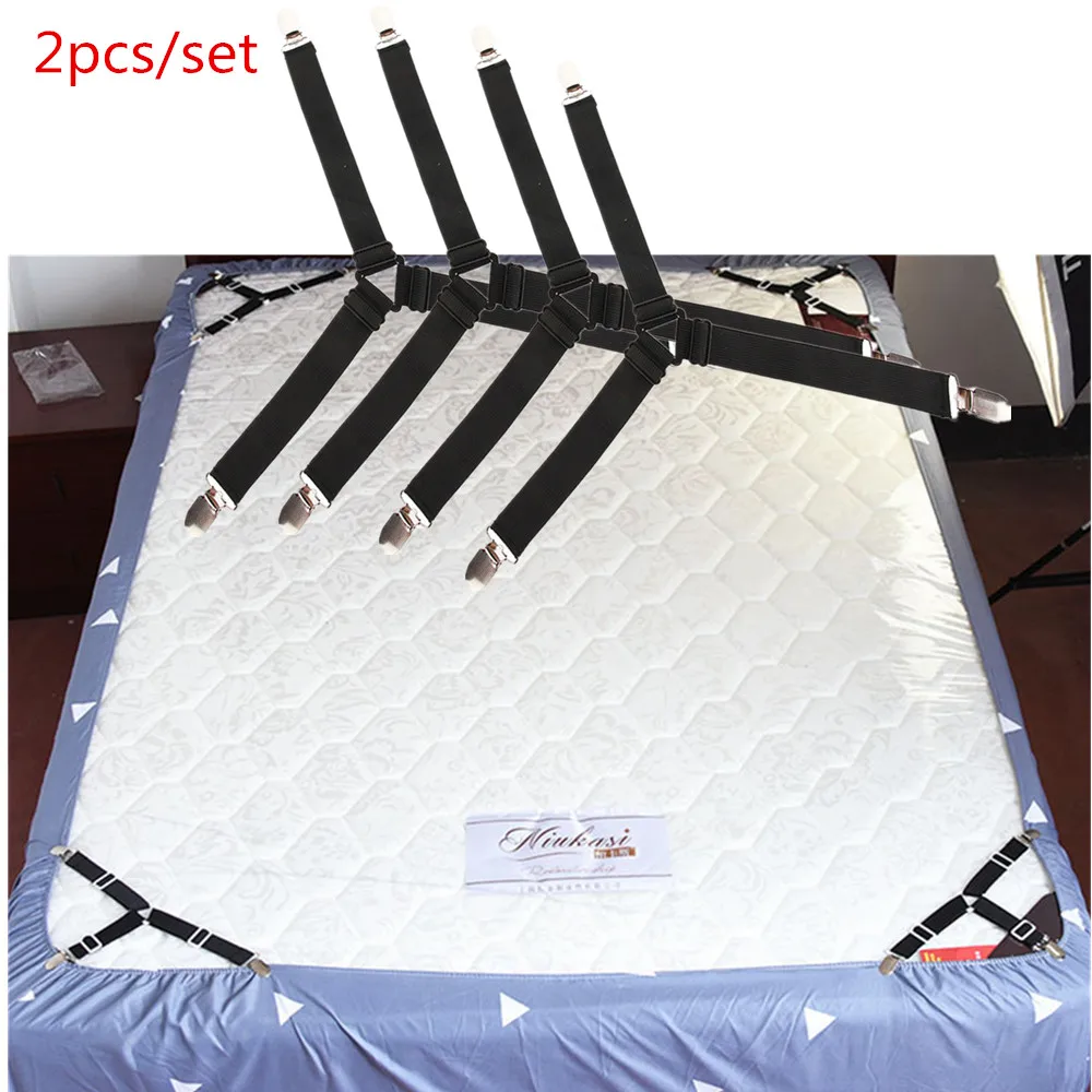 

2/4Pcs/Set Bed Sheet Clip Bed sheet Belt Fastener Mattress Elastic Non-slip Clip Blanket Gripper White and Black High Quality