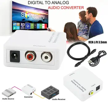 

Digital To Analog Audio Converter Adapter Coaxial Toslink Audio To 2RCA L/R Audio 3.5mm USB Powered Toslink 1XRCA Stable Decode