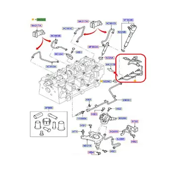 

New Car Leak Off Fuel Pipe Hose Fit for Ford Focus MK2 C-MAX MONDEO MK4 1.8 TDCI Diesel with Sensor #4M5Q9K022AG Accessories