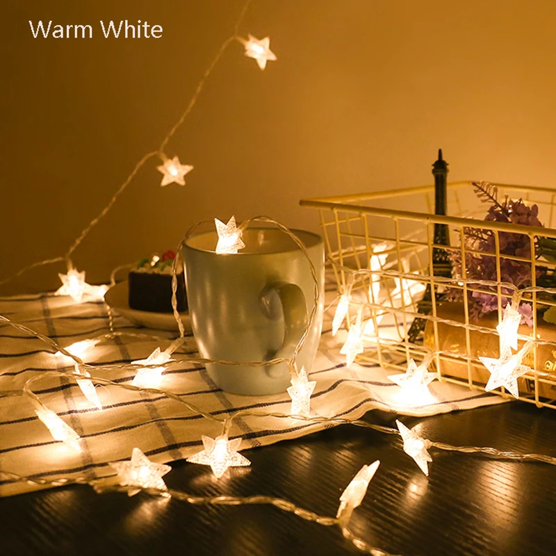220V штепсельная вилка европейского стандарта, 10 м/20 м возможностью погружения на глубину до 30 м открытый светодиодный Рождественская гирлянда звезда светящиеся гирлянды светильник для рождественской елки, вечерние праздничные Свадебные украшения