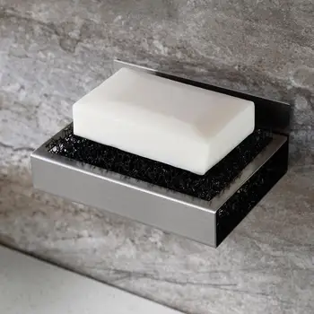 

Soap Holder Stainless Steel Soap Boxes Toilet Draining Rack Bathroom Soap Tray Self-Adhesive Shower Tray 2019 Non-slip Soap Dish