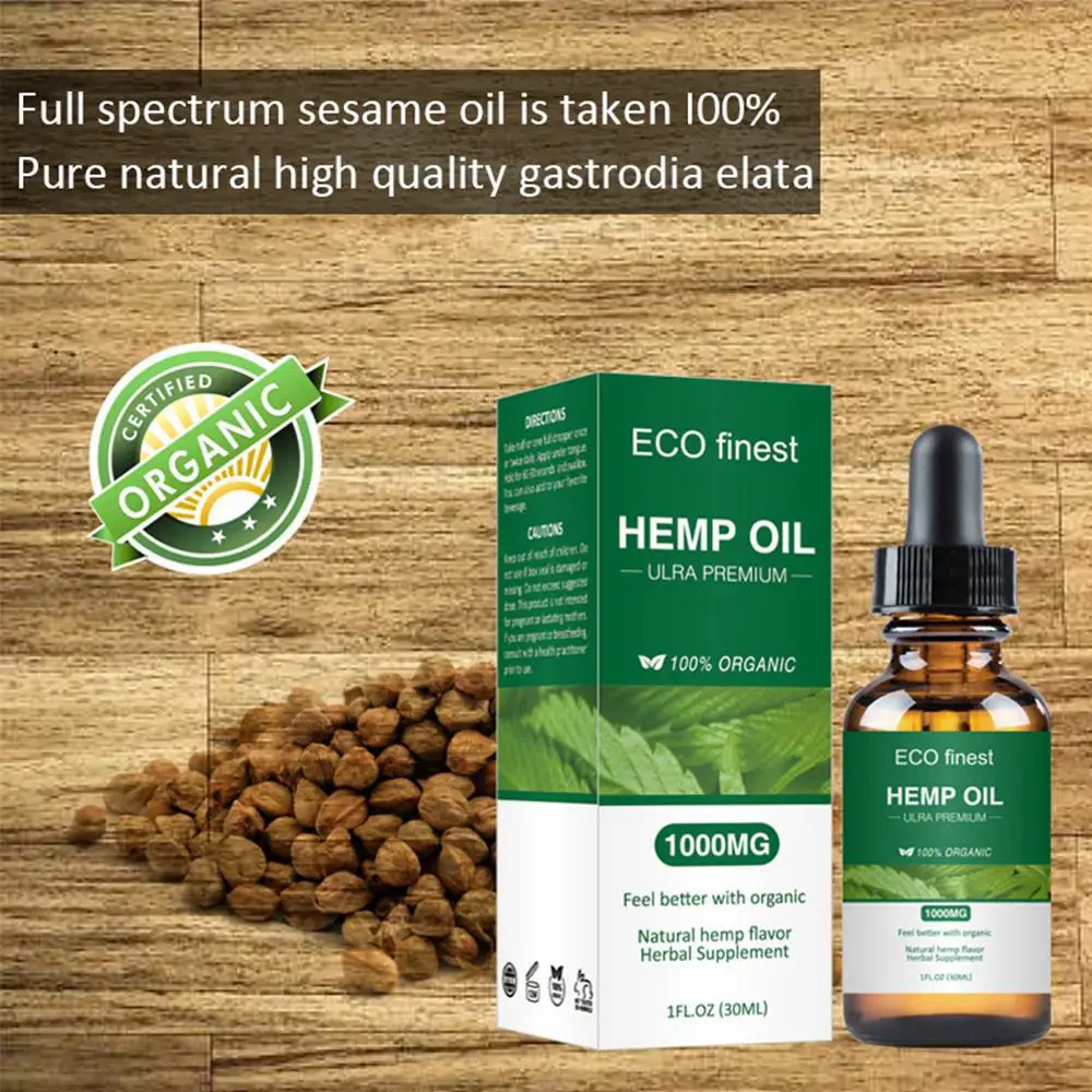 2pcs 5000mg HEMP Oil Natural Hemp Seed Extract Improve Sleep Ease Pain Massage Essential Oil