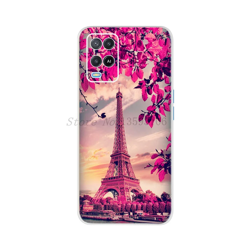 For OPPO A54 A54S Case Fashion Tulip Flower Printed TPU Soft Silicone Phone Case on For OPPOA54 A 54 S CPH2273 Back Cover Bumper best case for oppo cell phone