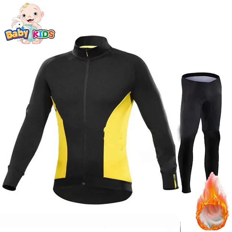 Fleece Новинка года; mavic pro Ropa Ciclismo; Детский костюм с длинными рукавами для велосипеда; зимний костюм для велосипеда; одежда для велосипеда для мальчиков - Цвет: Fleece