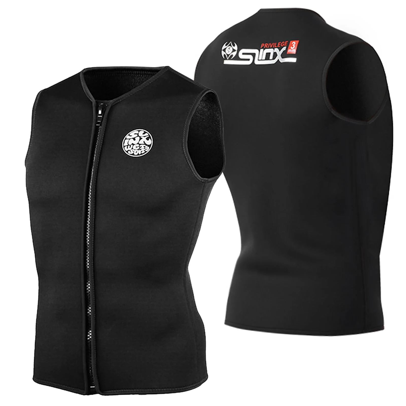3mm Neoprene Wetsuit Top Vest Shirt Jacket Thermal Warm Sleeveless Vest Men Women Unisex for Diving Surfing Swimming Sailing