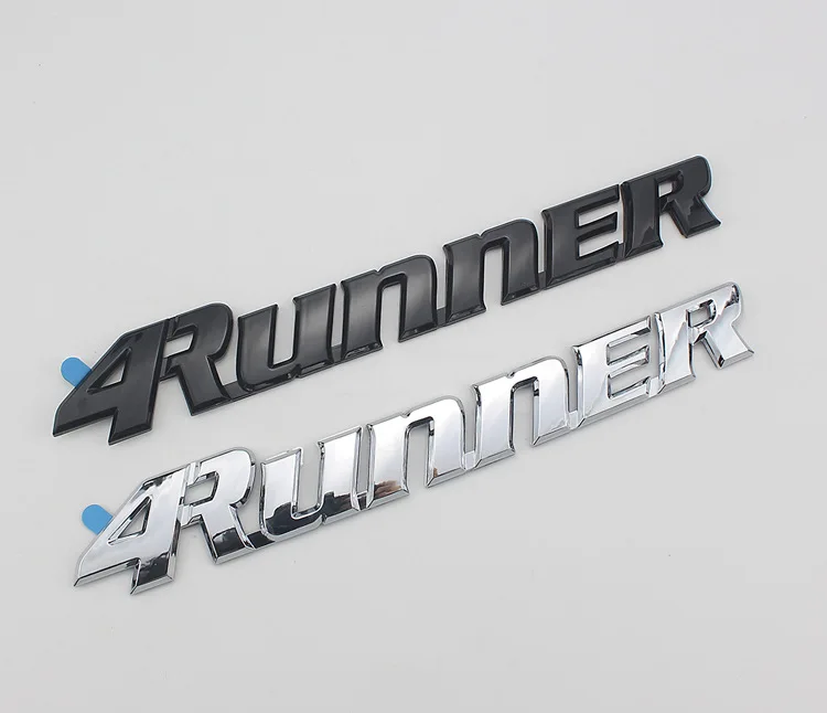 5X стайлинга автомобилей 25*3,5 см Высокое качество ABS Пластик 4runner эмблема задний багажник знак боковой Логотипы автомобилей наклейки для тела черный, серебристый цвет