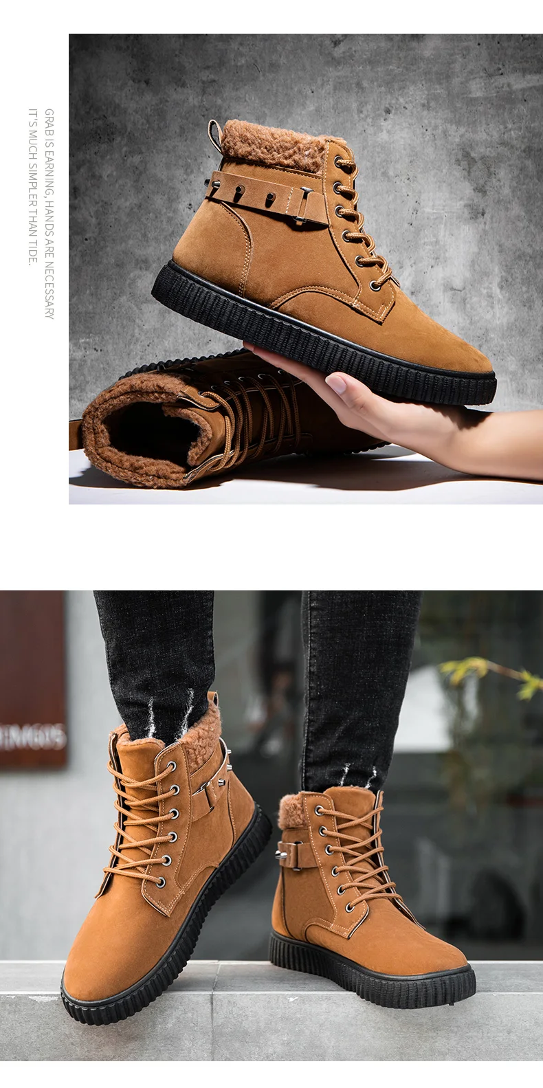 VESONAL/брендовые модные зимние ботинки для взрослых; повседневная мужская обувь; зимние теплые короткие плюшевые ботинки; мягкая удобная обувь на меху