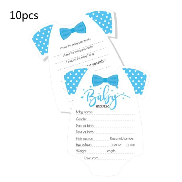 BABY SHOWER PREDICTION CARDS Games Boy Blue Girl Pink Neutral Yellow 10 Pack