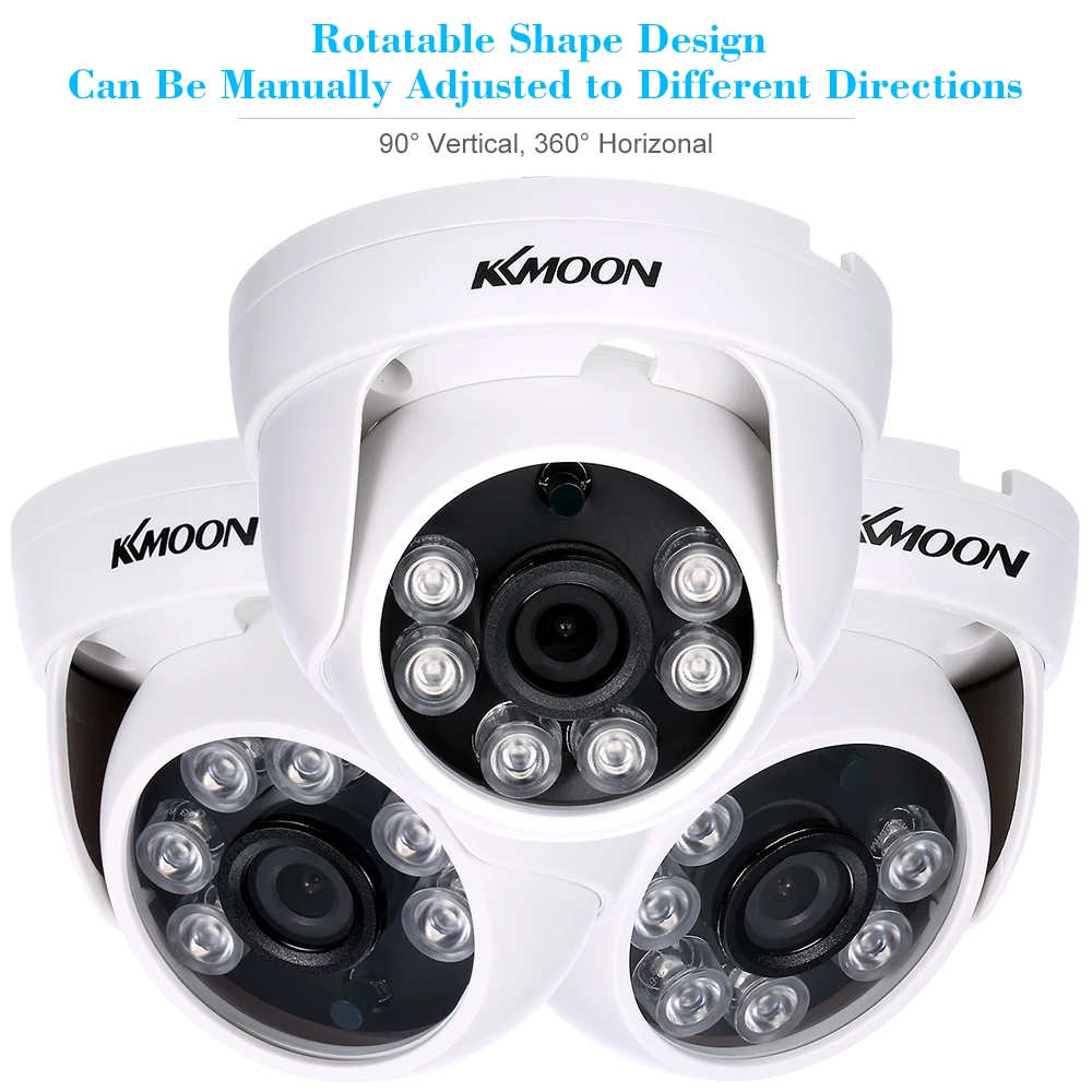 KKmoon 4*1080P 2000TVL AHD IR CCTV камера+ 4* 60ft кабель наблюдения поддержка IR-CUT ночного видения 6 шт. инфракрасные лампы
