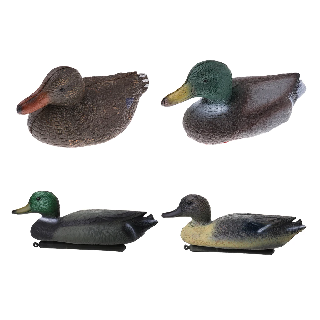 4pcs PE Duck Decoys Duck Hunting Decoy Floating With Weighted Keel For Hunting Fishing Lifelike Garden Decors Lawn Ornaments
