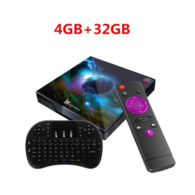 Новинка H10 Pro Smart tv Box 4 ГБ DDR3 64 ГБ Android 9,0 ТВ приставка 2,4G 5G WiFi 6K медиаплеер - Цвет: 4G32G add i8