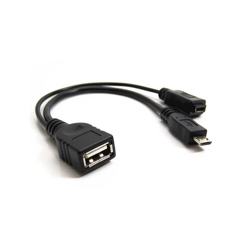 

2 в 1 OTG микро USB узловой мощный Y-образный разветвитель USB-адаптер к Micro 5-контактному штекерному кабелю
