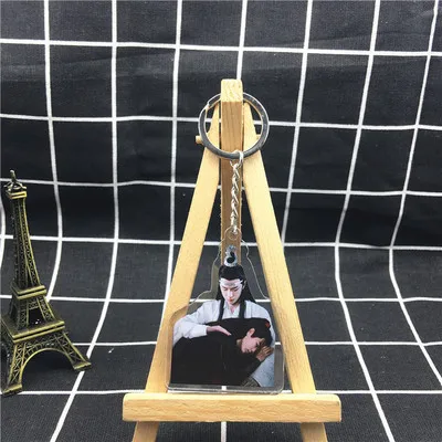 Chen Qing Ling Xiao Zhan Wang Yibo Key Chain Acrylic Mobile Pendant Keychain - Цвет: Розово-красный