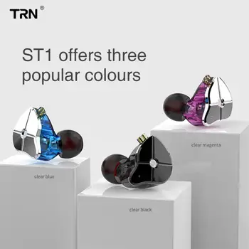 

Fashion TRN ST1 Hybrid In Ear Earphone Monitor Running And Jogging Sport Earphone Headset Earphone Headset With 2PIN Detachable
