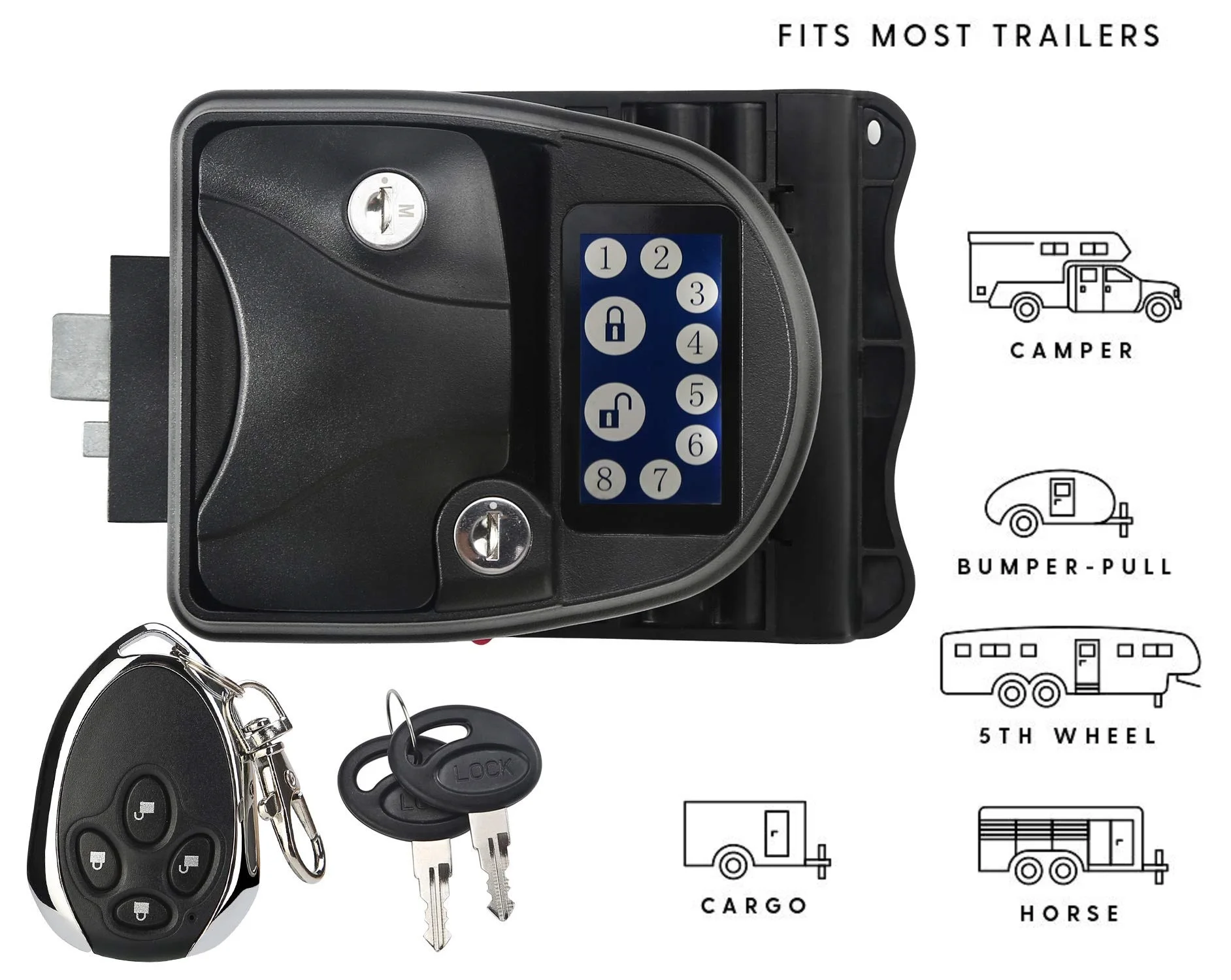 RV Lock Keyless Touch Screen Zinc Alloy 