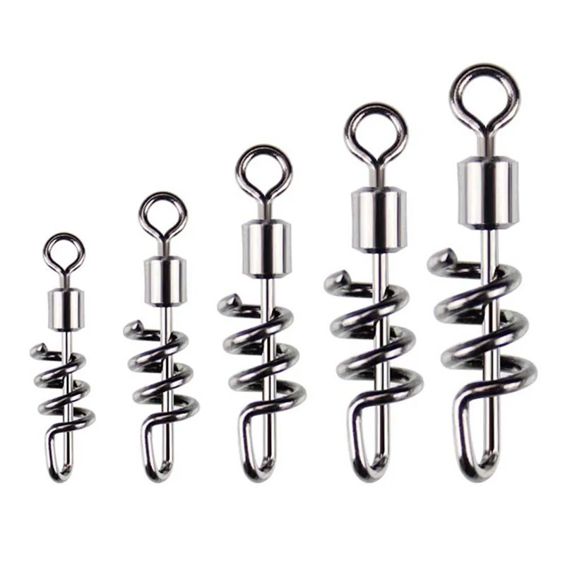 

20pcs/set Fishing Rolling (Swivels) With Screwed Snap Quick Connector Copper Stainless Steel 8 Shaped Solid Ring Accessories