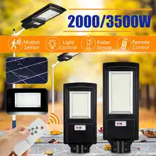 2000 Вт 3500 Вт Светодиодный уличный фонарь на солнечной батарее 2835smd радарный датчик супер яркий 436 светодиодный/936 светодиодный дистанционный Солнечный фонарь для площади и тропы